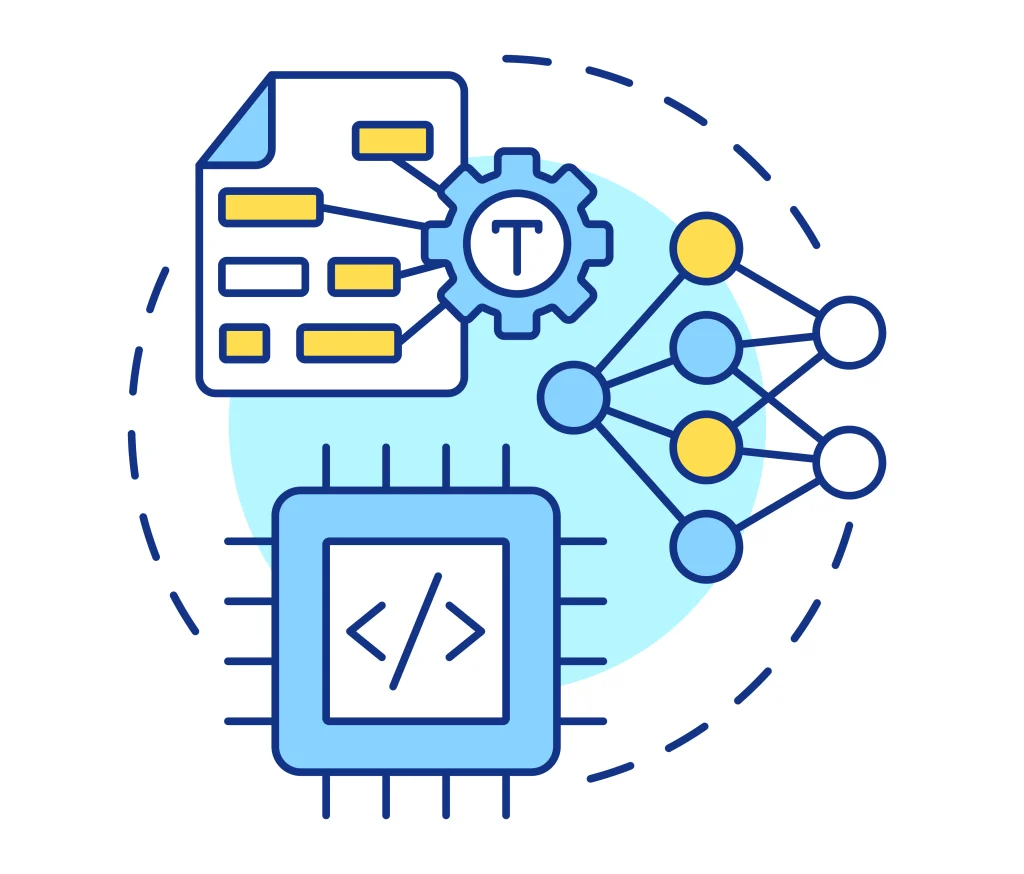 ilustrasi word embedding yang menampilkan transformasi neural network dengan beberapa node yang saling terhubung