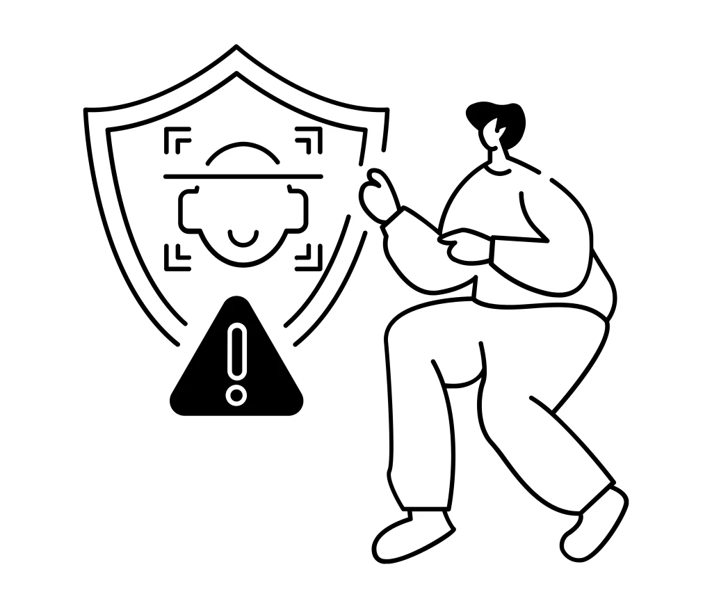 Potensi risiko atau ancaman biometric hijacking, pentingnya perlindungan privasi dan keamanan identitas digital.